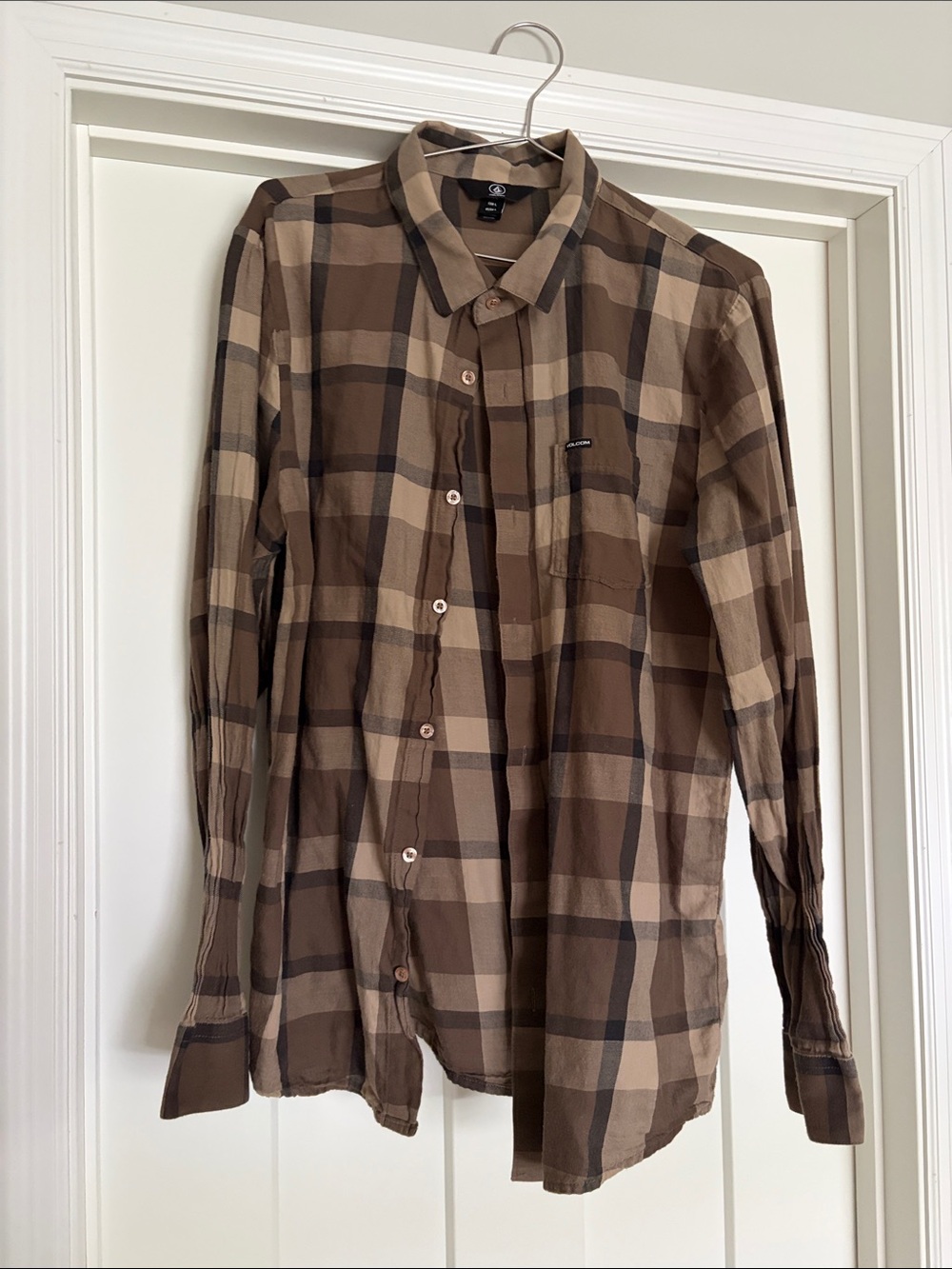 Volcom Men’s Brown Plaid Shirt Jacket
